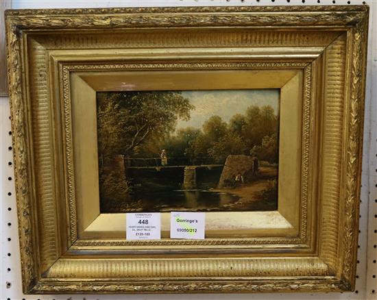 Henry Harris (1852-1926), oil, Snuff Mills, Stapleton, Bristol, signed lower left, 5.5 x 8.5in.